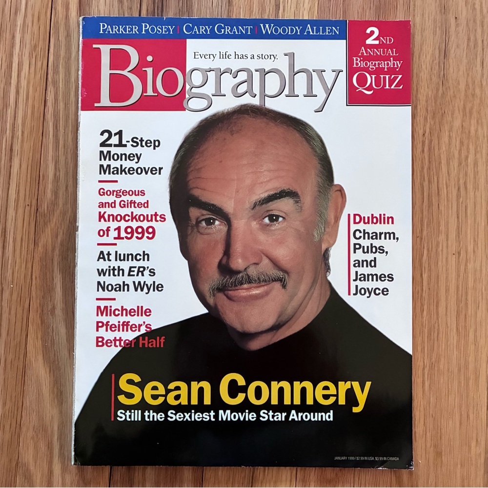 BIOGRAPHY MAGAZINE, Jan 1999
Sean Connery, Still the Sexiest Movie Star Around